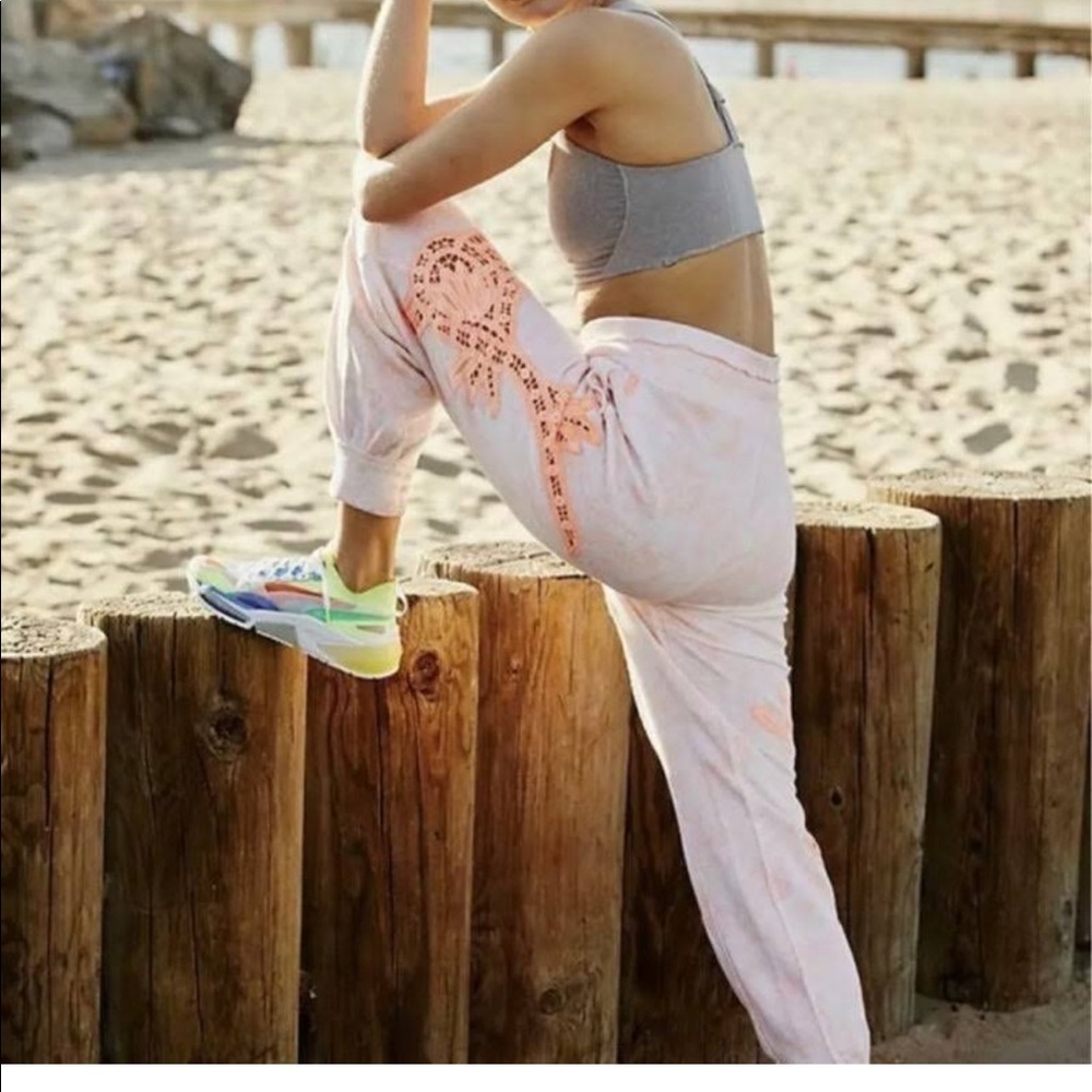 Free People Sun and Done Lace Crochet Sweatpants